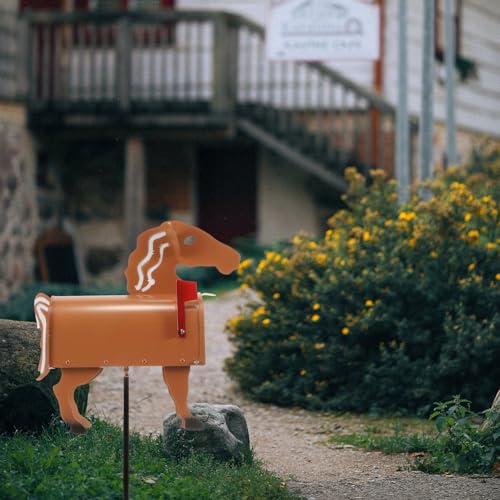 Boîte aux lettres extérieure décorative jardin en fer forme cheval - 5