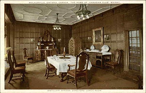 The Home of Canadian Club Whisky, Distillery Offices, Directors' Lunch Room ON Original Antique Postcard