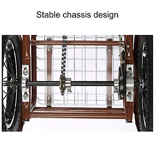 Triciclo para adultos de 3 ruedas, 14 pulgadas, tipo cruiser, con guardabarros delanteros y traseros, asiento trasero y canasto de carga trasero miniatura 4
