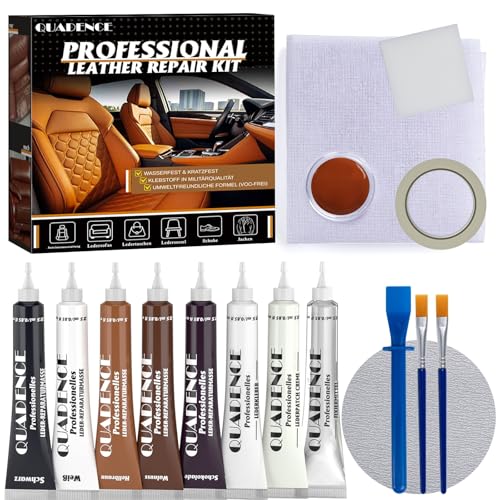 Leder Reparatur Set Flüssigleder Reparaturset für Auto Sofa & Möbel Kunstleder Reparaturset für Kratzer Risse & Löcher Leder Reparatur-Set für Echtleder & Kunstleder (8-teilig: 8 × 25 ml )