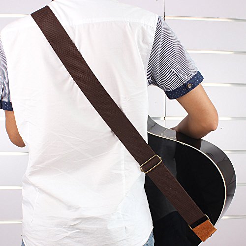 HUIOP ceinture réglable coton tissé une sangle de cuir se termine pour Guitares Folk acoustiques confortable et Durable,Coton tissé - Les Beatles, Paul McCartney, John Lennon, RIngo Starr, George Harrison HUIOP ceinture réglable coton tissé une sangle de cuir se termine pour Guitares Folk acoustiques confortable et Durable,Coton tissé