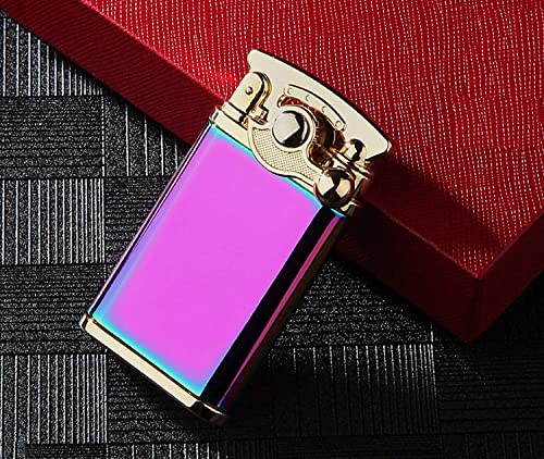 Retro Rocker Cigar Cigarette Jet Torch Refillable Butane Lighter in Rainbow