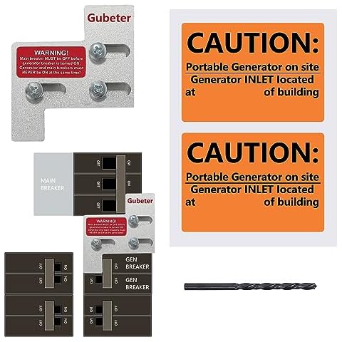 Generator Interlock Kit Compatible with General Electric GE 150 or 200 amp Main Breaker,1 1/4 Inch Spacing Between Main and Branch Breaker(GE200-A) Cover