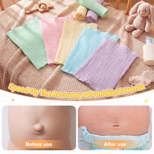 Image of Cutecrop Baby Belly Band Elastic Gtube Belt Double Layer Belly Button Cover Cotton Gtube Cover Umbilical Hernias Belt