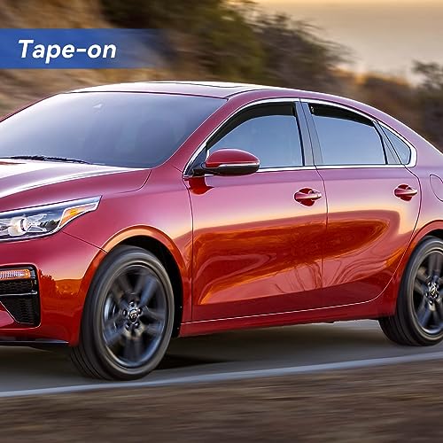 Image of Window Visors Rain Guards for 2019 2020 2021 2022 2023 2024 Kia Forte, Out-Channel Window Vent Wind Deflectors Visors Shades for 19 20 21 22 23 24 Forte