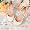 Girls Dress Shoes High Heels Sandals Decorative Pearls Ankle Strap Flower Girl Little Big Kid Mary Jane Wedding Party Communion Pump Shoes