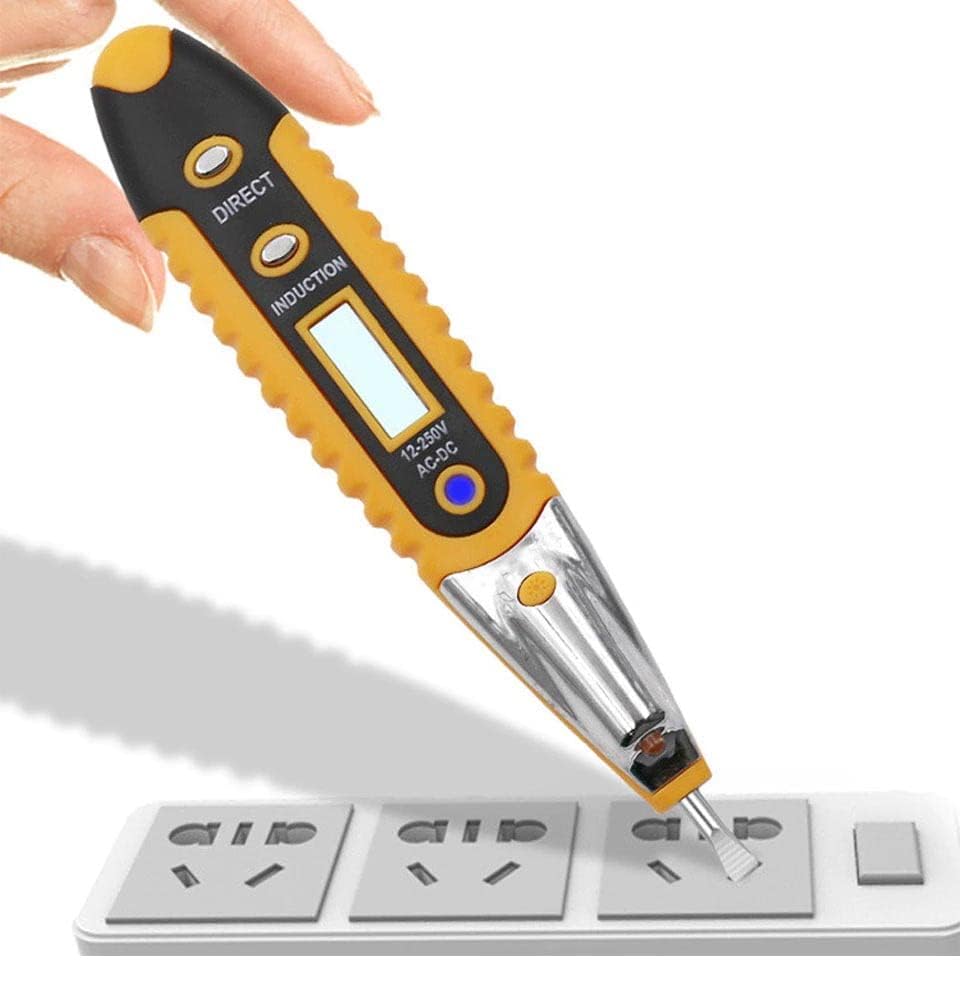 Image of 12-250V AC DC Voltage Detector Electric Indicator Tester Pen Tester Meter Volt Current Electric Test Pencil With LED Light