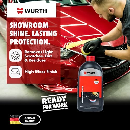 Image of Wuerth New Paint Polish - 1L | High Gloss Polish for New Uni & Metallic Paints | German Engineered | Removes Light Scratches, Tar & Contaminants | Long-Lasting Protection