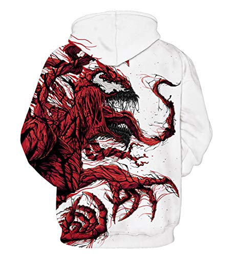 FEOYA Youth Red Printed Hoodies 3D Graphic Space Sweatshirts Pocket Stylish Pullover Hoody Sweaters Horror Hoody Tag XXL/US L - Image 7