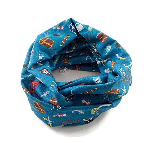 bettina bruder - Kinder-Loop Schlauchschal Pirat petrol bunt - 100% Baumwolle