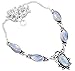 Genuine Rainbow Moonstone & .925 Sterling Silver Overlay Handmade Necklace Jewelry