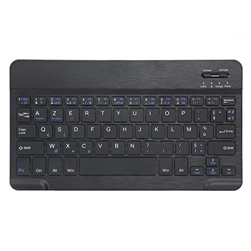 Coastacloud ABS magnético, ultrafino, teclado inalámbrico bluetooth (AZERTY) 3.0 para sistemas operativos iOS, Android, Windows: 9-10.6 [negro]