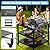 Outspark Outdoor Grill Cart, Pizza Oven Table for Ooni, Blackstone, Ninja Woodfire Grill Stand, Three-Shelf Movable Food Prep and Work Cart Table, Stainless Steel Trolley Table with Waterproof Cover