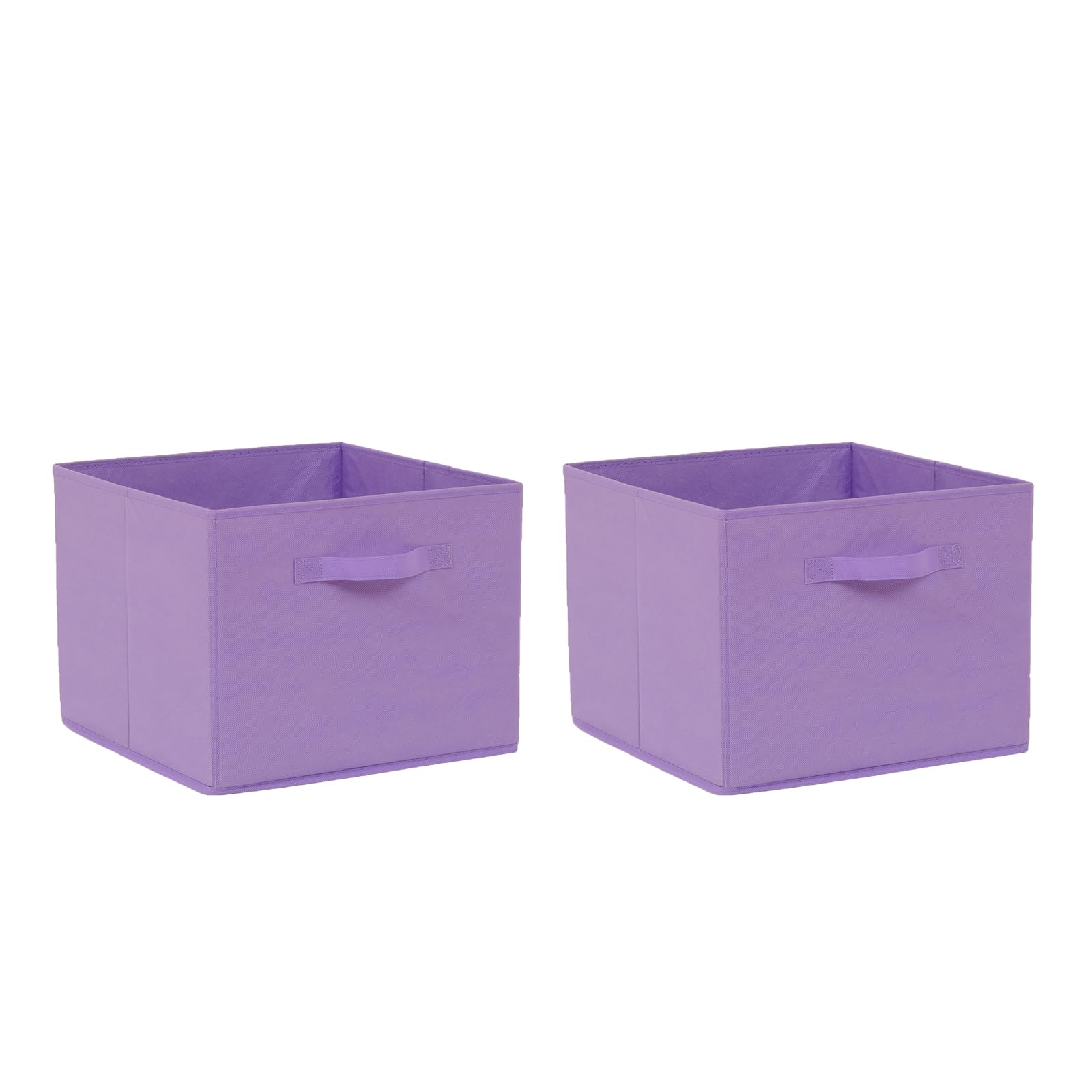 Pack of 2/4/6 Non-Woven Fabric Unit Storage Cubes Boxes Foldable Collapsible Storage Organizer Basket Bins with Handle for Wardrobe Clothes Toys Bedroom Living Room (Light Purple 38*30, Pack of 2)