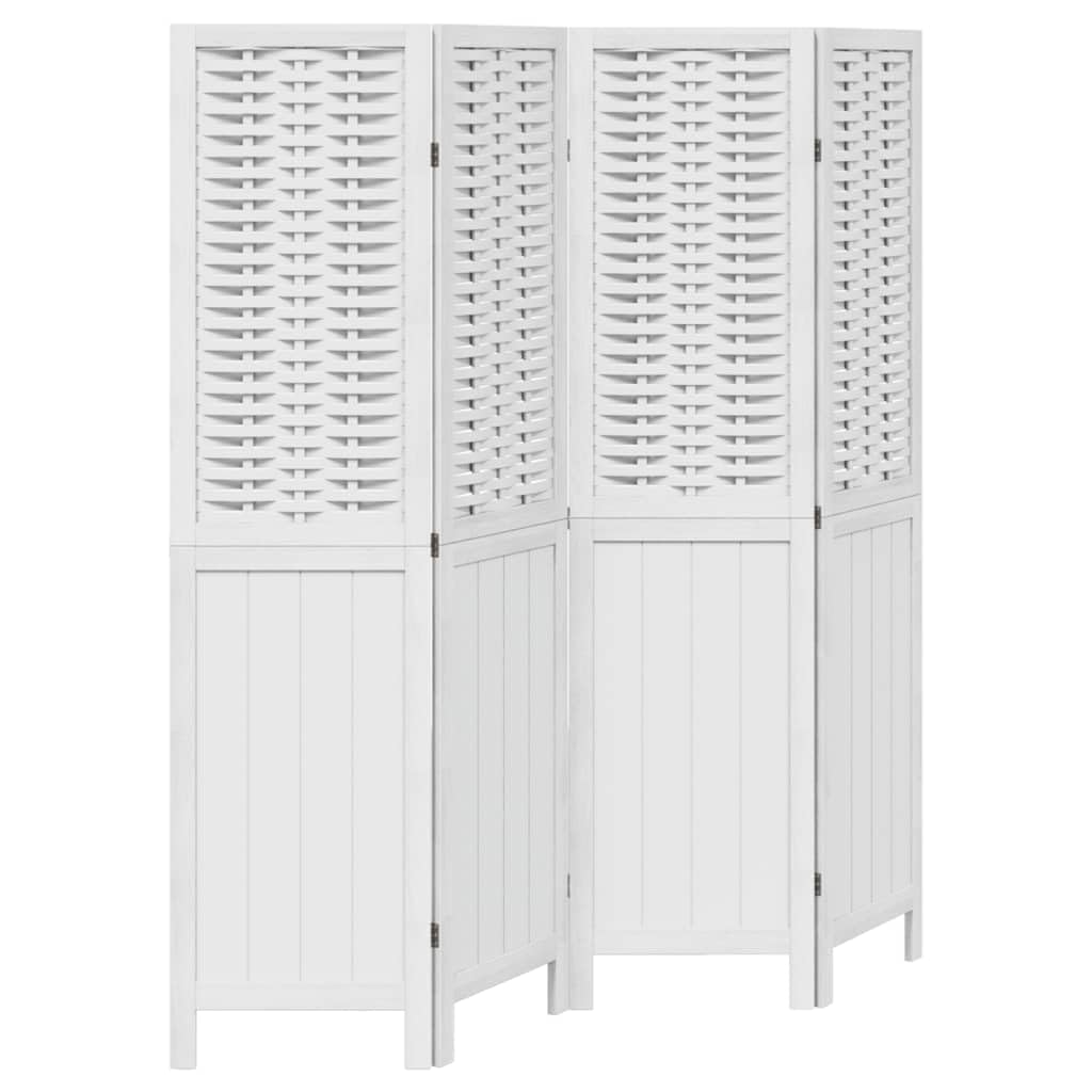 Paravent pliable en 4 parties - Blanc - 140 x 160 cm