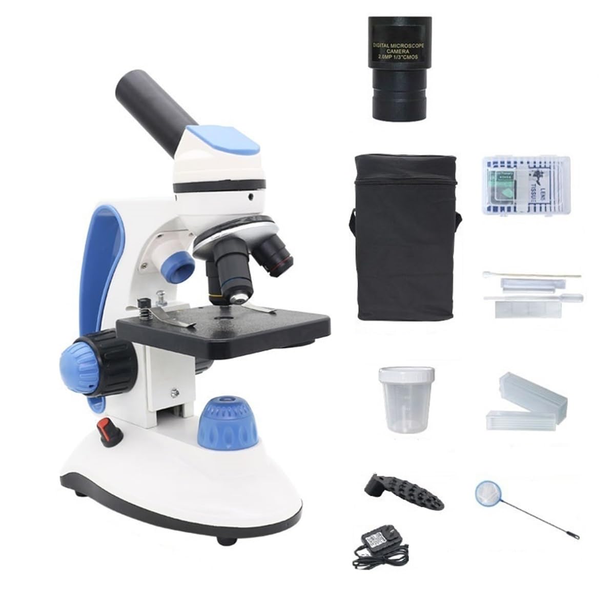 Akcesoria mikroskopowe 2000X mikroskop biologiczny z regulacją podświetlana diodami LED lornetka monokularowa trwałość i niezawodna wydajność (rozmiar: kamera monokularowa)