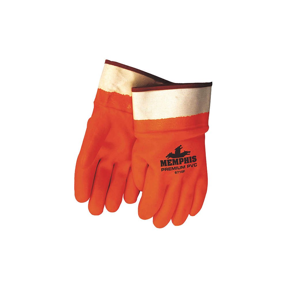 MCR 6710F M/G Glove Prem. D/D Fluores Org. Color Foam-Lined Size Lg (12 Pair)
