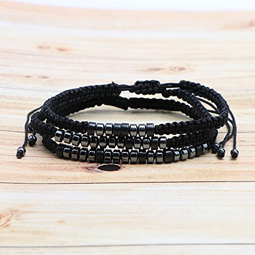JoycuFF Inspirational 𝗠𝗼𝗿𝘀𝗲 𝗖𝗼𝗱𝗲 𝗕𝗿𝗮𝗰𝗲𝗹𝗲𝘁𝘀 𝗳𝗼𝗿 𝗪𝗼𝗺𝗲𝗻 Men Secret Message Obsidian Beads 𝗛𝗮𝗻𝗱𝗺𝗮𝗱𝗲 Woven Jewelry 𝗕𝗶𝗿𝘁𝗵𝗱𝗮𝘆 Gifts for Her4