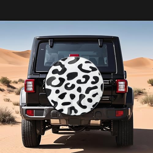 Image of Spare Tire Cover Fit for Trailer RV SUV Truck Tough, Waterproof Dust-Proof PVC Leather Tire Covers with Leopard Cheetah Motifs (16 inch for OD 29.92 inch - 31.10 inch)