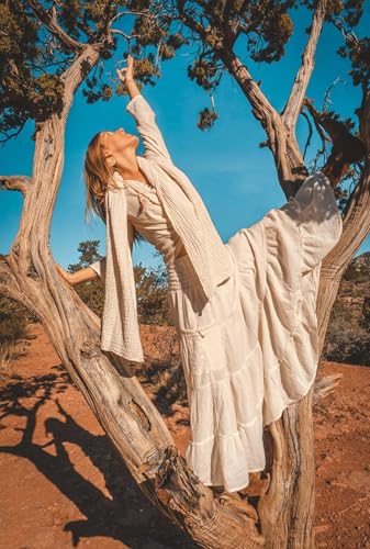 Beautiful Nomad Boho Maxi Skirt Flowy Elastic High Waist Beach Long Skirts with Pockets4