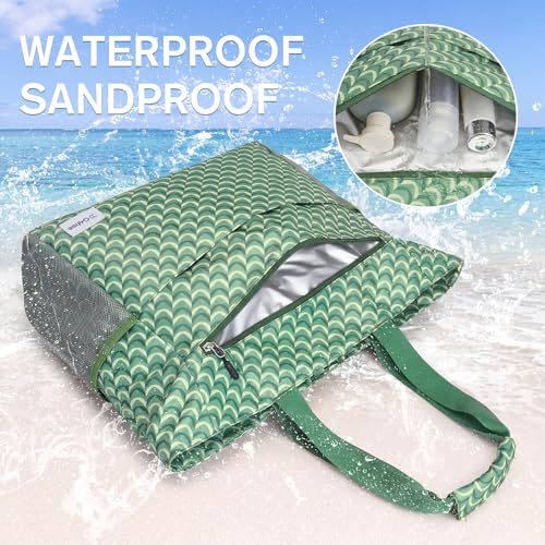 Image of G4Free Beach Bag, Waterproof Sandproof Beach Tote Bag, Large Capacity Foldable for Women