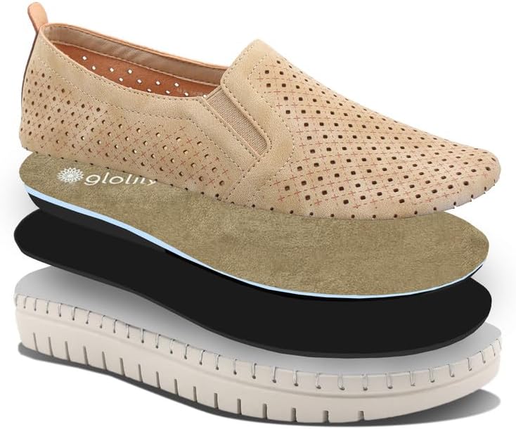 Glolily Elle Perf Women's Comfort Sneakers - Orthotic Lightweight & Flexible Walking Shoes with Arch Support, Comfortable Casual Fashion Shoes for Women - Image 5