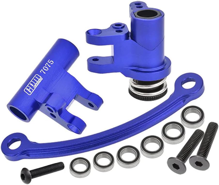 GPM Upgrades Aluminum 7075 Steering Bellcrank Set for 1/10 Lasernut Tenacity Ultra 4 Rock Tacer （LOS03028）/1/10 4WD Tenacity DB Pro Desert Buggy Brushless（LOS03027V2） RC Car (Blue)