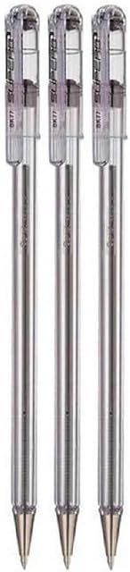 Pentel Black Superb Ballpoint Pen Ball Point Pens 0.7mm Nib Tip 0.25mm Line Width Fine Line Refillable Ink BK77 (Pack Of 3)