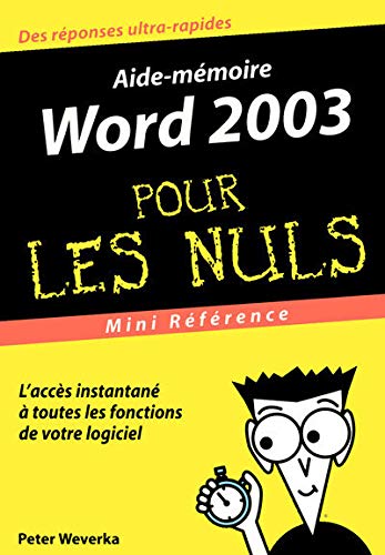 Télécharger Word 2003 : Mini référence pour les nuls Livre PDF Gratuit