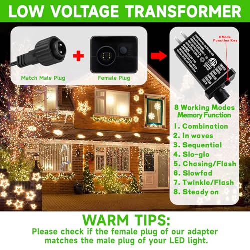 Image of Class 2 Power Supply 29V 6W LED Transformer Replacement with 8Modes and Memory Function IP44 Low Voltage Adapter for Christmas Tree String Light, Fairy Light, Net Light