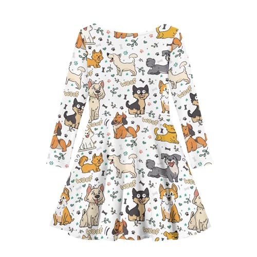 PinUp Angel Girl's Dresses Cute Graphic Long Sleeve Flowy Swing A-Line Funny Midi Casual Dress for Kids2