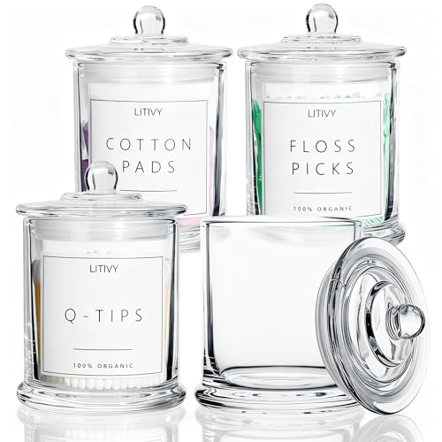 LITIVY 4 Pack Bathroom Organizers and Storage - 16 Oz