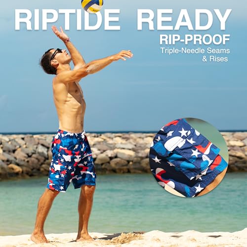 Image of Kanu Surf Men's Big Viper Extended Size Stripe Swim Trunk