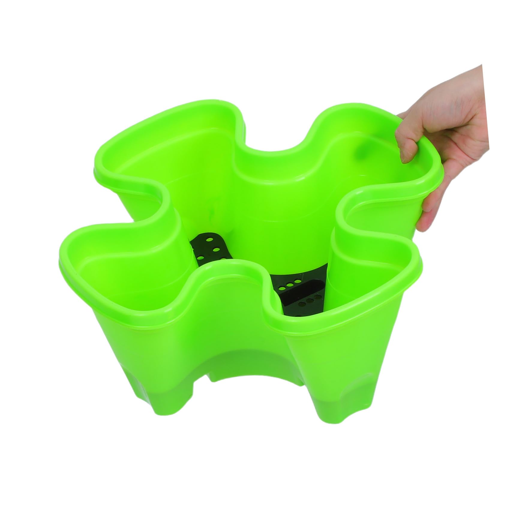 Mikinona Tour de Jardinière Empilable Multicouche Abs Vert pour Fraisiers