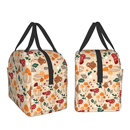 Insulated Lunch Bag Reusable Lunch Box For Women Men, Cooler Lunch Boxes Waterproof Lunch Bags Office Picnic Work, Cute Mushroom Gift #TOP3