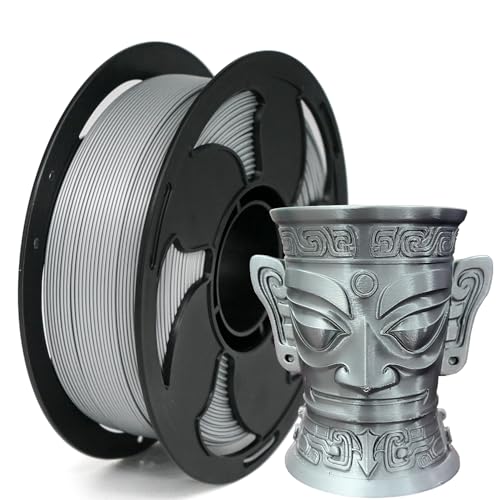 Image of Metal Silver PETG 1.75mm 1kg Shiny Smooth Metallic 3D Filament FDM AMS | Metallic finish Shiny Smooth High intensity Toughness enhanced Low warping No tangle 1kg spool 2.2lbs for Printer Bambu Ender