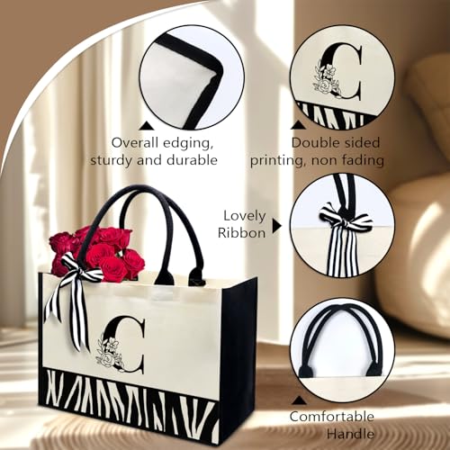 Bolso tote de lona personalizable con iniciales FOURTH WING, regalo ideal para mujeres, madres, profesoras, amigas, cumpleaños, playa y bodas miniatura 4