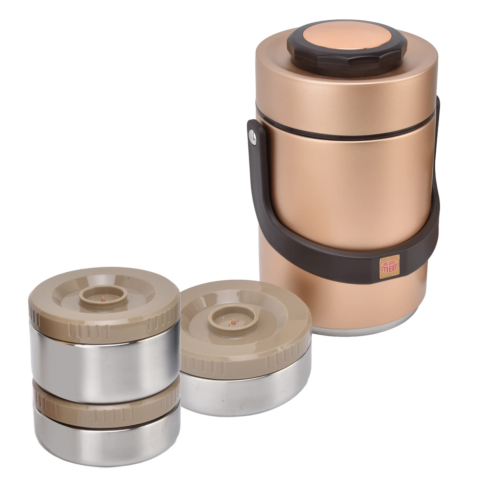Portapranzo Isolato Sotto Vuoto in Acciaio Inossidabile 304 da 2000 Ml - Design Portatile a 3 Strati per Freschezza e Ritenzione del Calore di Lunga Durata (#2)