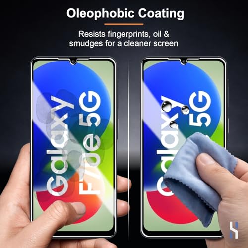 Image of Tempered Glass for Samsung Galaxy M17E | F70E | M07 | A07 | F07 (6.7 Inch) Military Grade 9H Screen Guard, Anti-Scratch, Shatterproof, Edge-to-Edge Full Coverage - Black Border