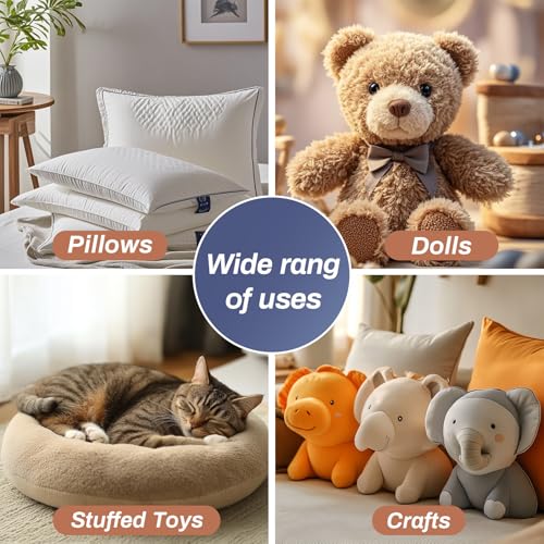 RAINFLOW 7.05oz Polyester Premium Fiber Fill- Polyester Fiber Fill,Stuffing for Pillow,Small Dolls,Cushion,Craft and Stuffed Animals,pp Cotton Stuffing for DIY Craft,Recyclable