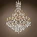 Traditional Versailles 45 Light 54" Crystal Chandelier, Tuscan Gold Frame with Clear European Tear Drop Crystals, Hanging Ceiling Light