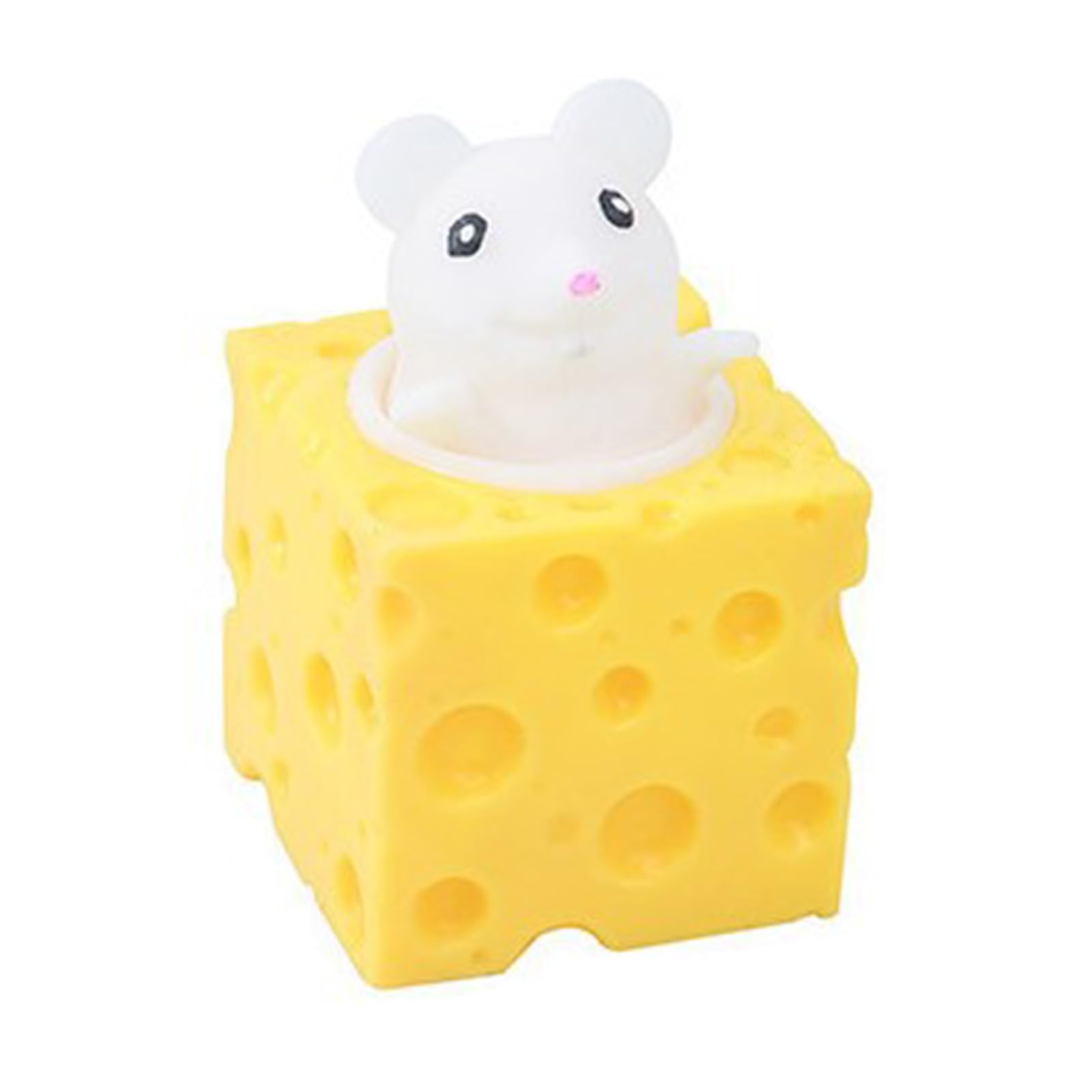 matumou Cute Cheese & Squeeze Toy Creative Decompression Fidget Stress Reliever Soft Squeezable Decor Novelty Gift for Kids Adults Fun