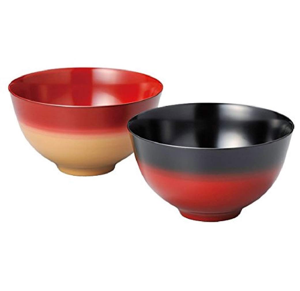 Amazon.co.jp: 越前塗 越前漆器 美味しい椀ペア かすみ内朱・内黒