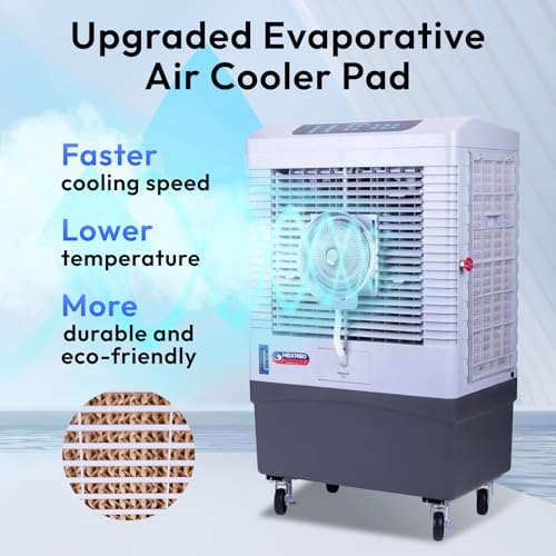 Image of Hexago 5000 CFM Evaporative Air Cooler, Swamp Cooler With Mist, 13.2 Gal Tank, Remote, 15H Timer, Oscillation, 3 Speeds, Portable swamp cooler for Garage, Patio, Commercial Use, ETL Safety Listed