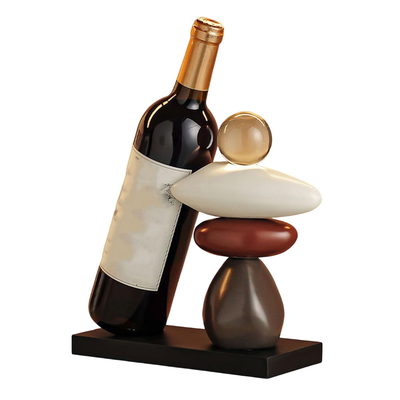 Soporte para Una Sola Botella De Vino Pequeño Botellero De Encimera Decorativo, Soporte Moderno para Botellas Expositor para Restaurante, Regalo Novedoso De Cerámica y Cristal