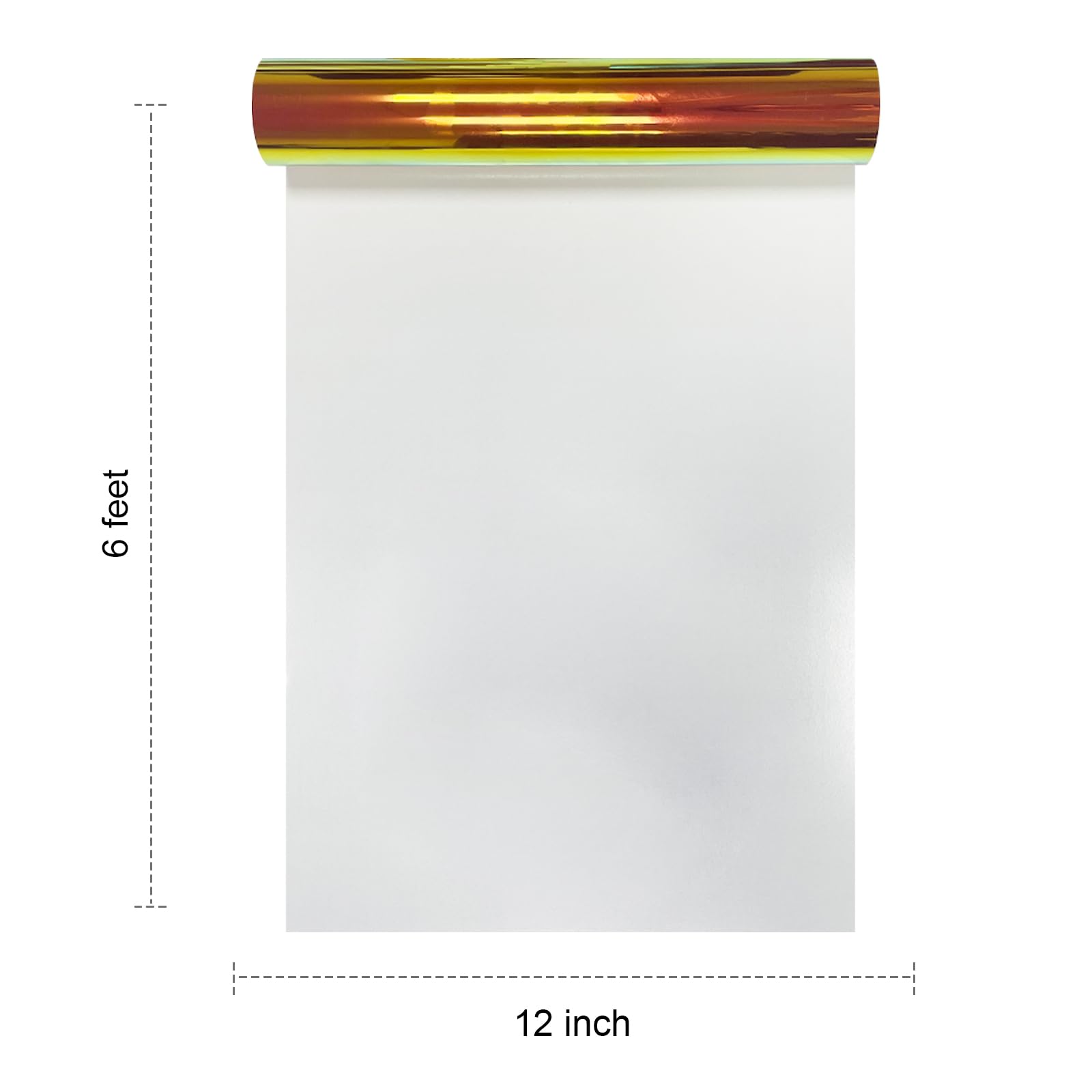 Efuncro Holographic Heat Transfer Vinyl-12'' x 6FT Holographic HTV for Shirts, Pillow, Holographic Iron on Vinyl for Heat Press Machine, Matellic Sheen, Easy to Cut & Weed (Rainbow White)