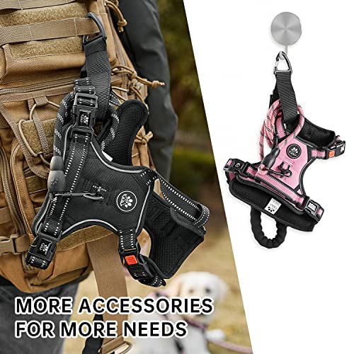 NESTROAD Hundegeschirr Kleine Hunde Rosa, Anti Zug Geschirr Gepolstert Brustgeschirr für Kleine Hündin, Größe S Halsumfang 28~38CM Brustumfang 38~53CM, Reflexstreifen Brustgeschirr Hund