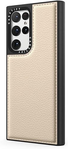 Miniatura 2 de CASETiFY Funda de piel para Samsung Galaxy S22 Ultra - Leche de avena