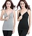 Nursing Tank Tops, Maternity Nursing Bras Camisole Pajamas For Breastfeeding (Medium: Fits for Weight 130-155 lb, Black+Grey)