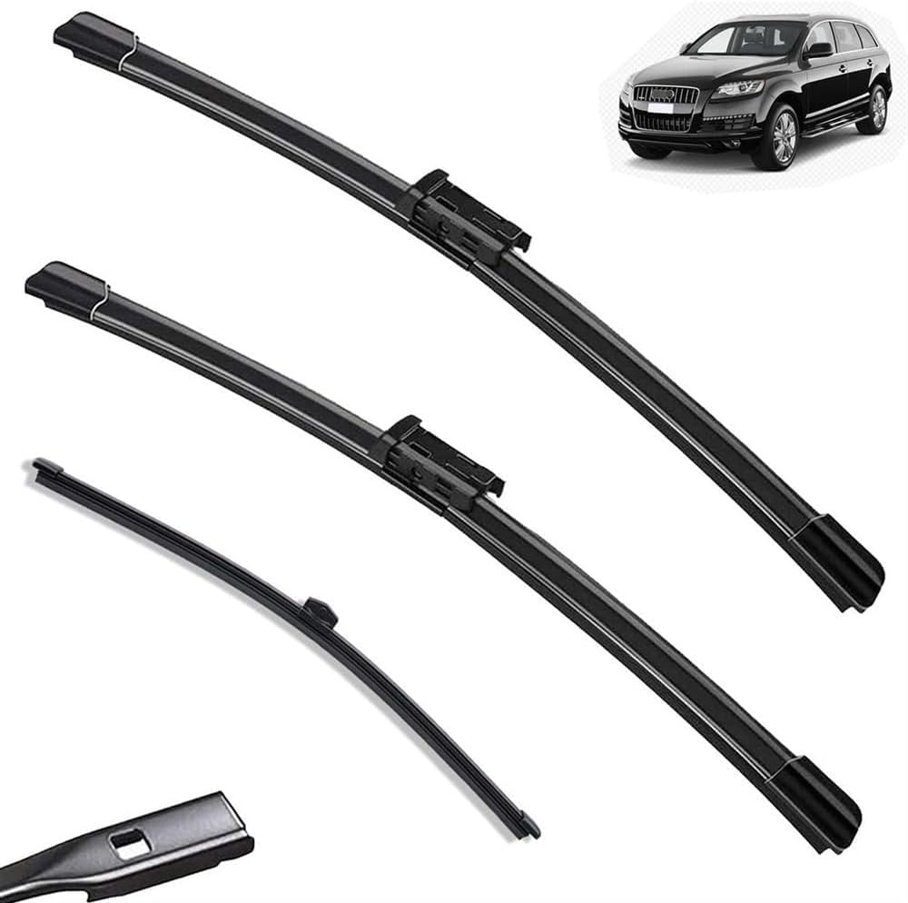 ZhangXD Front Windscreen Wipers For Audi Q7 4M 2016-2021, Windshield Window Brush Front Wiper Blades All-Weather Replacement Set Easy Installation